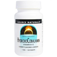 Вітамін Source Naturals Вітамін B12, 1 мг, Гідроксокобаламін, смак вишні, Hydroxocob (SNS-02655)