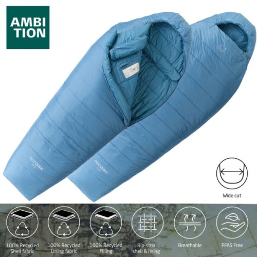 Спальний мішок Nordisk Bjarni 0°C Wide L Aegan Blue (10721310-101) (DAS303773)