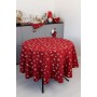 Скатертина Прованс Дзвіночки на червоному Dх136 см (036868)