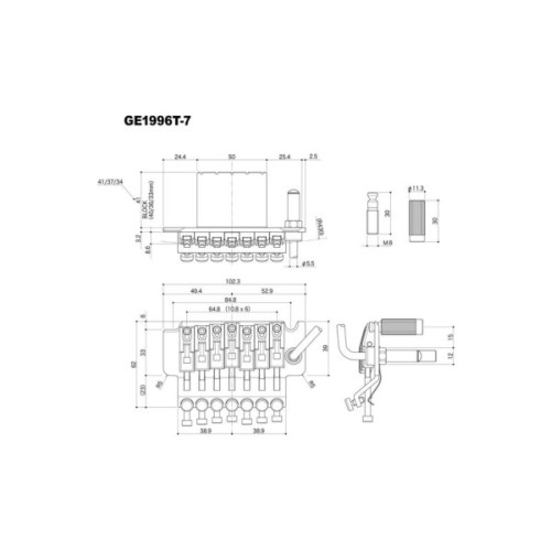 Бридж для гітари Gotoh GE1996T-7 (40) C