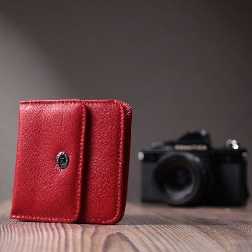 Гаманець ST Leather З натуральної шкіри Червоний (22689)