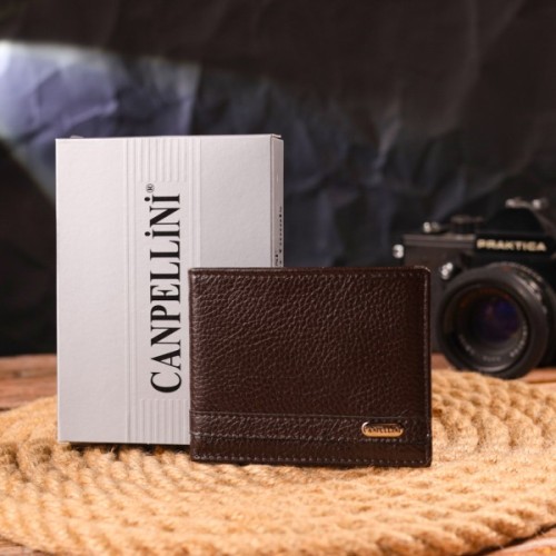 Гаманець Canpellini Затискач з натуральної шкіри Коричневий (21517)