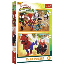 Пазл Trefl Marvel Спайді та динозаври 2х24 елемента (5900511344325)