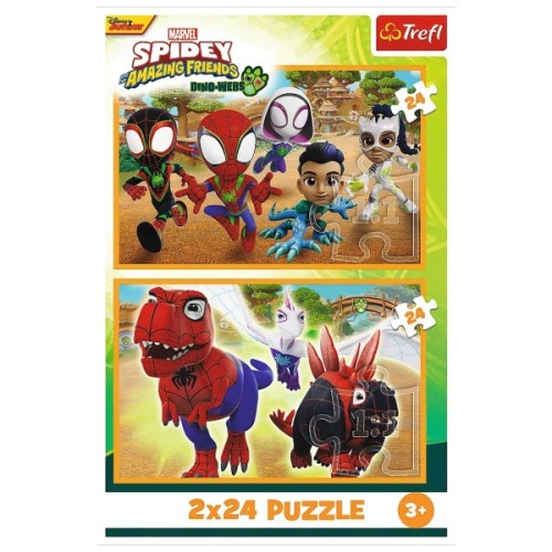 Пазл Trefl Marvel Спайді та динозаври 2х24 елемента (5900511344325)