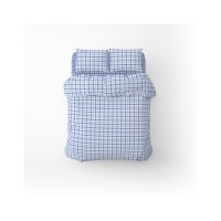 Постільна білизна Home Line Фланель Клітинка блакитна/сіро-блакитний полуторний (179191)