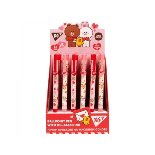Ручка кулькова Yes Line Friends Love Letter автоматична 0,7 мм синя (412119)