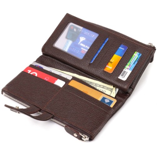 Гаманець Canpellini З натуральної шкіри Коричневий (21632)