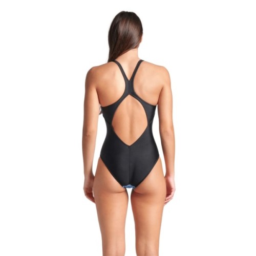 Купальник Arena Blue Flowers Swimsuit V Back 009027-850 синій, чорний 44 (3468337506461)