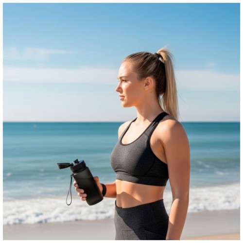 Пляшка для води Line Art La Plata 600 мл чорний (60014118LA-01)