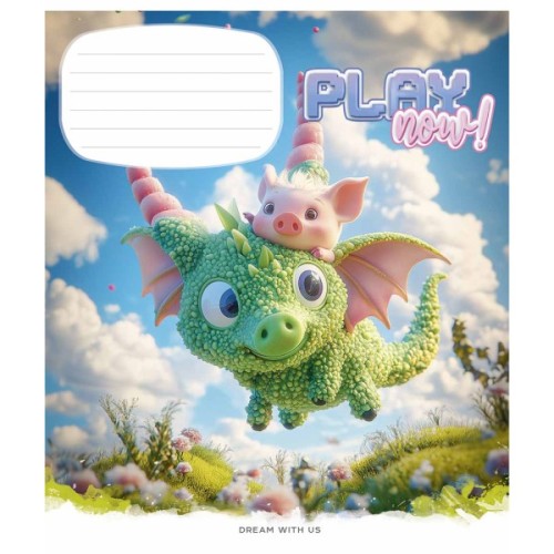 Зошит Школярик Play now 12 аркушів клітинка (012-3556K)