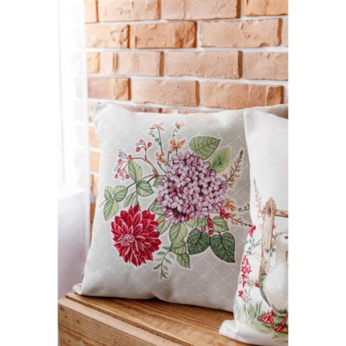 Подушка Прованс гобеленова декоративна Букет квітів 45х45 см (034205)