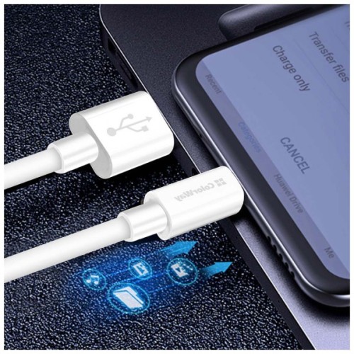 Дата кабель USB 2.0 AM to USB-C 1.0m 5A white ColorWay (CW-CBUC019-WH)