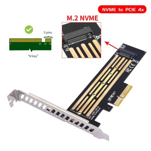 Контролер Dynamode M.2 SSD NVMe M-Key to PCI-E 3.0 x4/ x8/ x16, full profile br (PCI-Ex4- M.2 M-key)