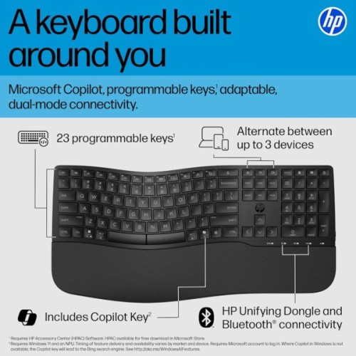 Клавіатура HP 680 Comfort Dual-Mode UA Black (8T6L8AA)