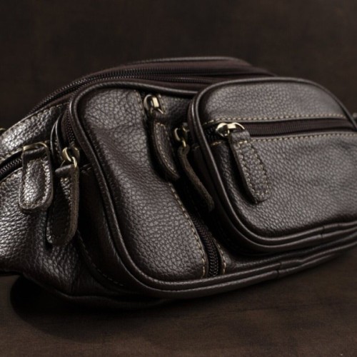 Сумка Vintage Поясна об'ємна чоловіча Коричнева (14860)