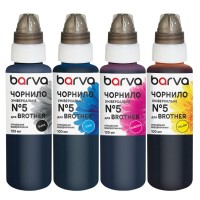Чорнило Barva Brother BK/C/M/Y універсальні 5 4х100 мл, (BU5-100-MP)