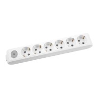 Колодка для подовжувача Panasonic X-tendia із заземленням 6 гнізд, сіра (WLTA04602GR-UA)