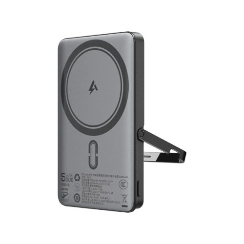 Батарея універсальна Acefast Magnetic Wireless 5000mAh, 18W, PD, QC/3.0, with holder M16, Black (6974316283997)