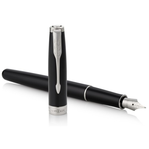 Ручка пір'яна Parker SONNET 17 Black Lacquer CT  FP F (86 115)