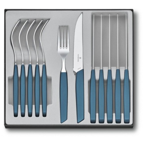 Набір столових приборів Victorinox Swiss Modern Table Set 12 шт Steak Blue (6.9096.12W2.12)