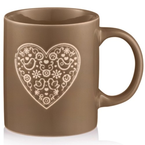 Чашка Ardesto Heart, 320мл, кераміка, сірий (AR3074G)