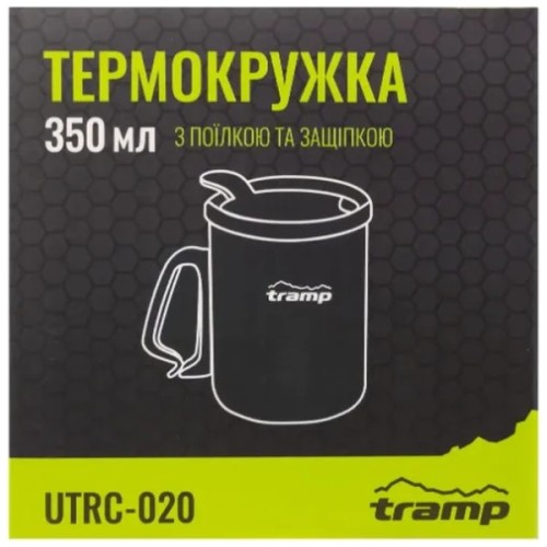 Чашка туристична Tramp з поїлкою і защіпкою 350 мл Olive (UTRC-020-olive)
