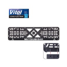 Рамка номерного знака Vitol з рельєфним написом MITSUBISHI (RN-VCH-15650-SR-MT-BN)