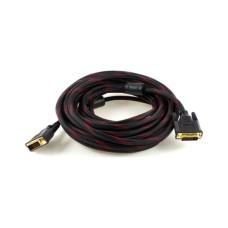 Кабель мультимедійний DVI M to DVI M 5.0m 24+1pin black/red Merlion (YT-DVI(M)/(M)NY/RD-5.0m)