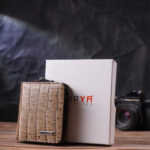 Гаманець Karya З натуральної шкіри Бежевий (21413)