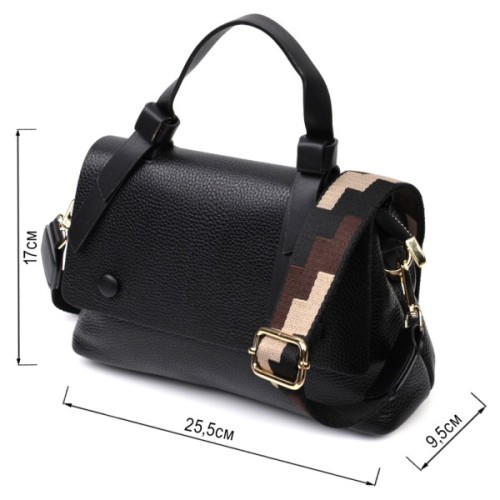 Сумка Vintage З натуральної шкіри Чорна (22336)