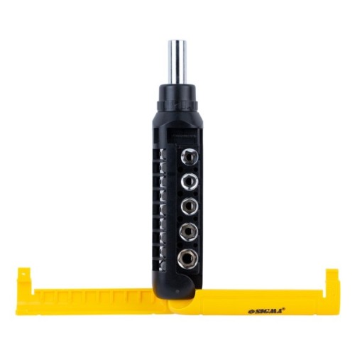 Набір викруток Sigma з реверсом + насадки торцеві та біти 1/4" 13шт CrV (4001931)