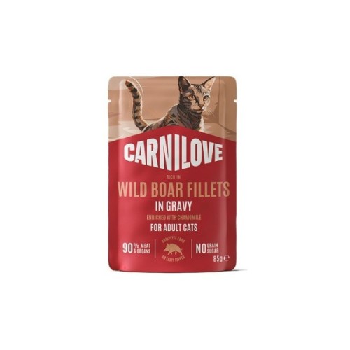 Вологий корм для кішок Carnilove Gravy Wild Boar with Chamomile 85 г (8595602584673)