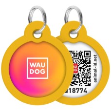 Адресник для тварин WAUDOG Smart ID з QR паспортом "Градієнт помаранчевий", коло 30 мм (230-4035)