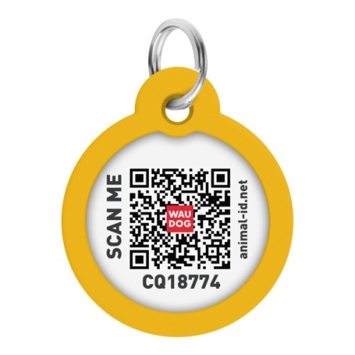 Адресник для тварин WAUDOG Smart ID з QR паспортом "Градієнт помаранчевий", коло 30 мм (230-4035)