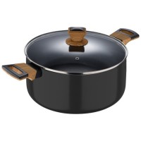 Каструля Bergner Earth black, з кришкою 24 см, 4.3 л (BG-32036-BK)