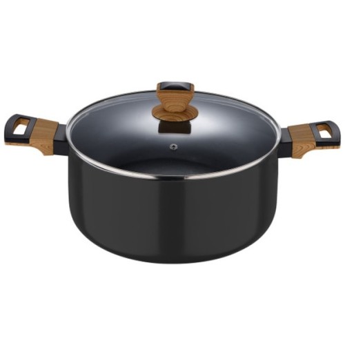 Каструля Bergner Earth black, з кришкою 24 см, 4.3 л (BG-32036-BK)