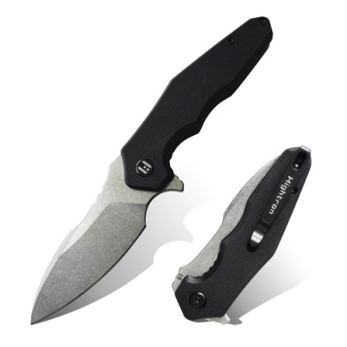 Ніж Hightron Mini Ventura, D2, G10, чорний, сталевий stonewash клинок (HK05BLKS)