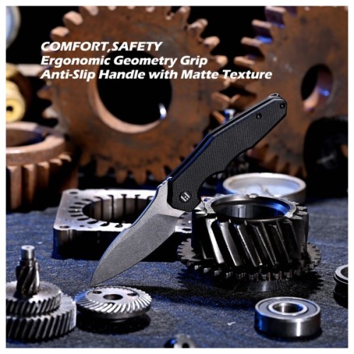 Ніж Hightron Mini Ventura, D2, G10, чорний, сталевий stonewash клинок (HK05BLKS)