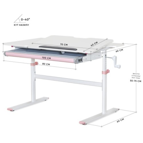 Парта Evo-kids TH-220 Pink (TH-220 W/PN)