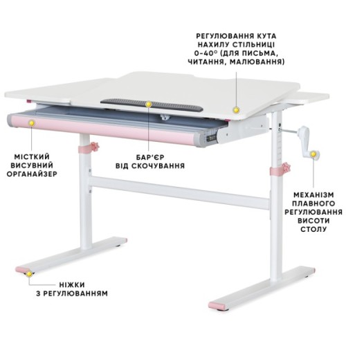 Парта Evo-kids TH-220 Pink (TH-220 W/PN)