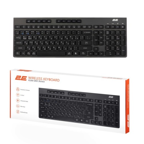Клавіатура 2E KS280 Wireless Black/Gray (2E-KS280WBGR_AK)