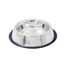 Посуд для собак Swastik Industries Миска металева на гумі з кісткою 1.4 л (2700000022009) Посуд для собак Swastik Industries Миска металева на гумі з кісткою 1.4 л (2700000022009)