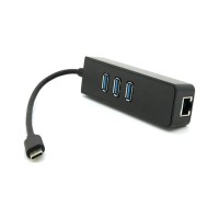 Концентратор Voltronic USB-C to 3xUSB 3.0 + RJ45 1000Mbps black (YT-TCA3H3+Et-W)