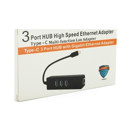 Концентратор Voltronic USB-C to 3xUSB 3.0 + RJ45 1000Mbps black (YT-TCA3H3+Et-W)