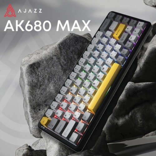 Клавіатура Ajazz AK680 MAX Magnetic Switch RGB USB Black (AK680-M-BGY-AW)
