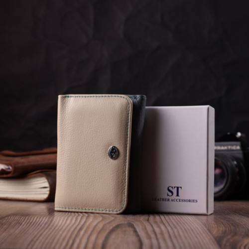 Гаманець ST Leather З натуральної шкіри Різнокольоровий (22495)