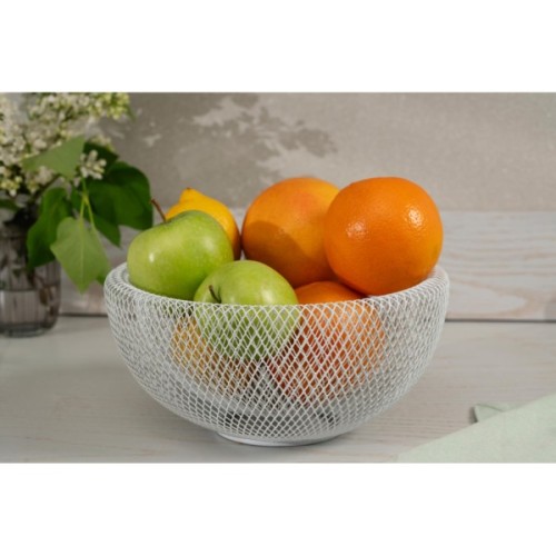 Фруктовниця Ardesto Midori 25х25х12см, метал, білий (AR0902W)