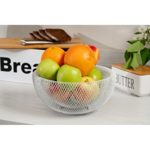 Фруктовниця Ardesto Midori 25х25х12см, метал, білий (AR0902W)
