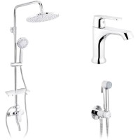 Душовий гарнітур Kroner Armada-C064K + змішувач Armada-C010 + змішувач Bidet-C082 (CVS30212)