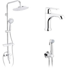 Душовий гарнітур Kroner Armada-C064K + змішувач Armada-C010 + змішувач Bidet-C082 (CVS30212)